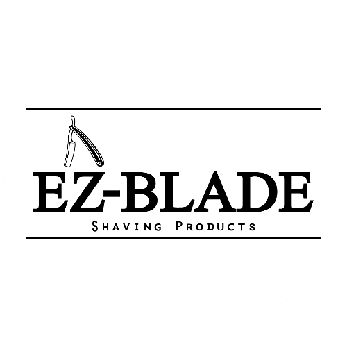 Logo of EZ-BLADE Shaving Products featuring a straight razor above the brand name.