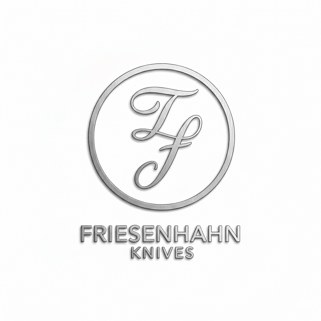 Friesenhahn Knives logo with stylized "F" in a circle.